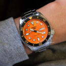Seiko 5 Sports Automatic Orange Dial Silver Steel Strap Watch For Men - SRPD59K1